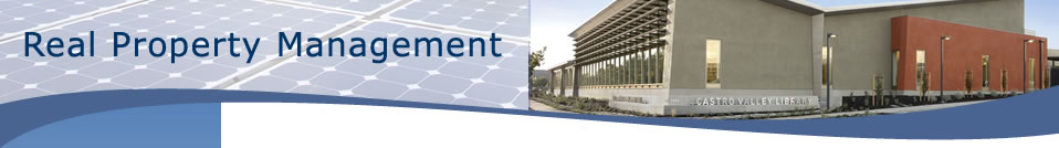 Real Property Management - photo showing solar panels and castro valley library.