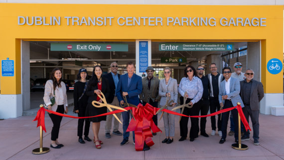 ribbon cutting ceremony at the new Dublin Transit Center parking garage