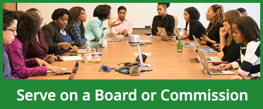 Serve on a Board or Commission. Click here